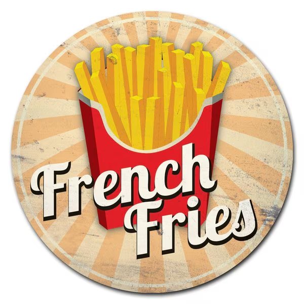 Farmers Market French Fries Circle Corrugated Plastic Sign, C-36-CIR-French Fries, Signmission, Mfr#: C-36-CIR-French Fries